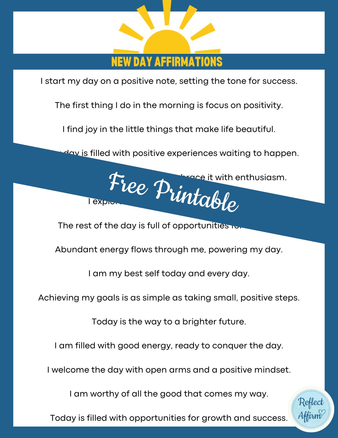 New Day Affirmations Start Every Morning Right Reflect Affirm